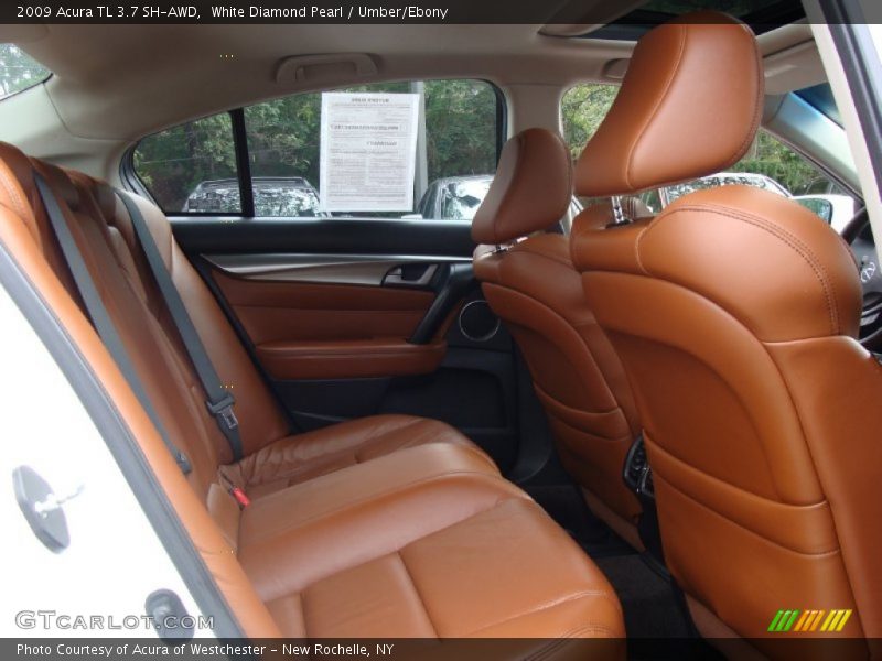 White Diamond Pearl / Umber/Ebony 2009 Acura TL 3.7 SH-AWD