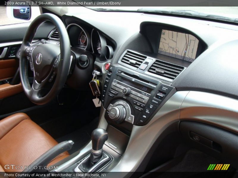 White Diamond Pearl / Umber/Ebony 2009 Acura TL 3.7 SH-AWD