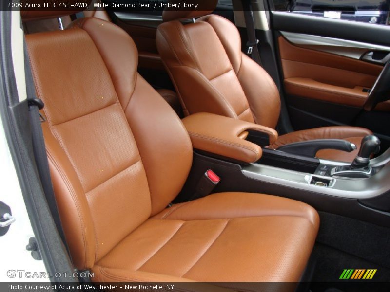 White Diamond Pearl / Umber/Ebony 2009 Acura TL 3.7 SH-AWD