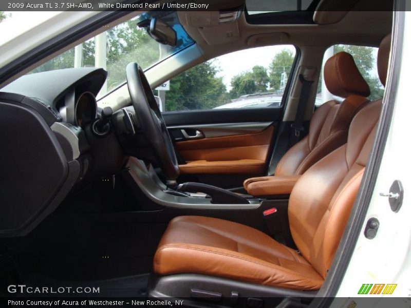 White Diamond Pearl / Umber/Ebony 2009 Acura TL 3.7 SH-AWD