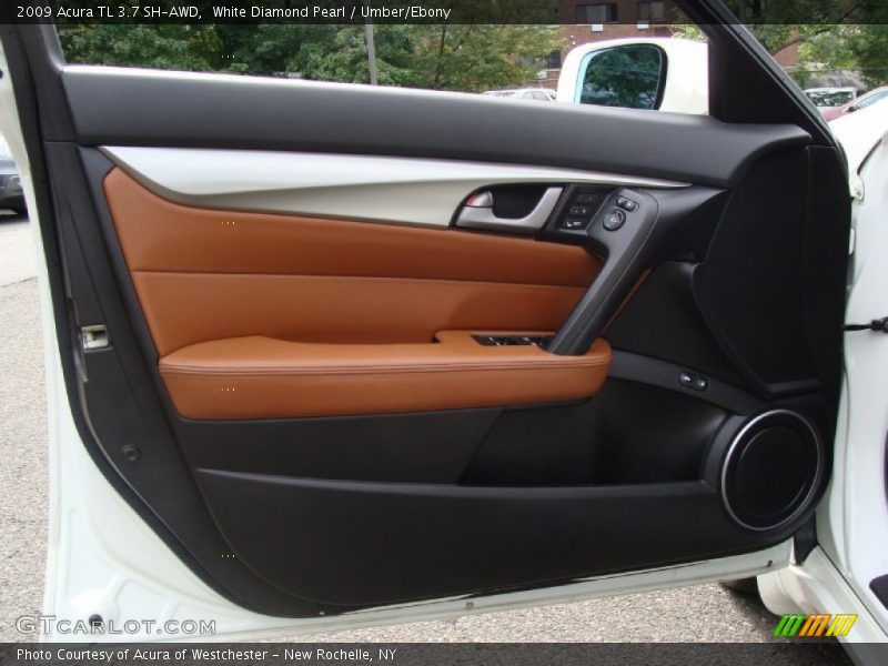 White Diamond Pearl / Umber/Ebony 2009 Acura TL 3.7 SH-AWD