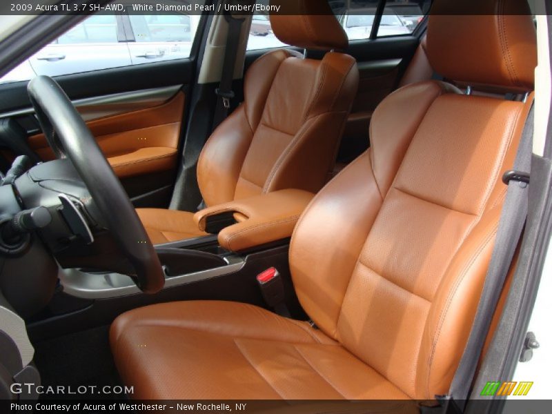 White Diamond Pearl / Umber/Ebony 2009 Acura TL 3.7 SH-AWD
