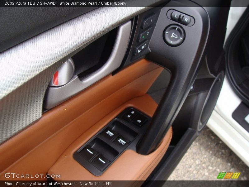 White Diamond Pearl / Umber/Ebony 2009 Acura TL 3.7 SH-AWD