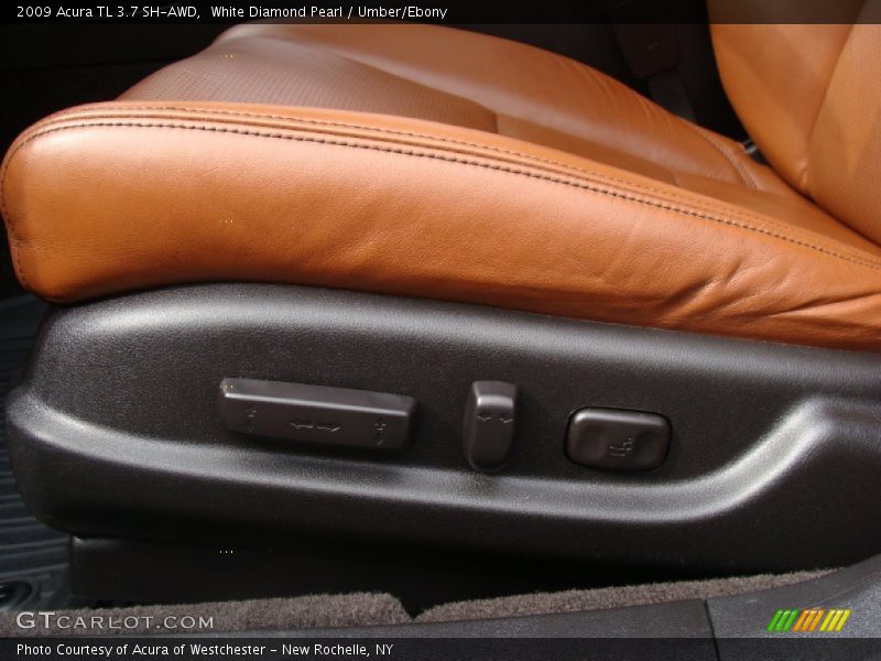 White Diamond Pearl / Umber/Ebony 2009 Acura TL 3.7 SH-AWD