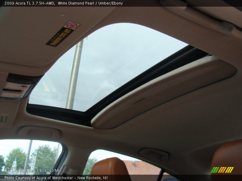 White Diamond Pearl / Umber/Ebony 2009 Acura TL 3.7 SH-AWD