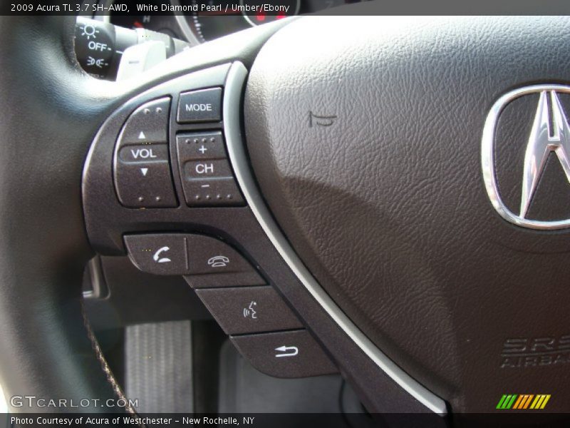 White Diamond Pearl / Umber/Ebony 2009 Acura TL 3.7 SH-AWD