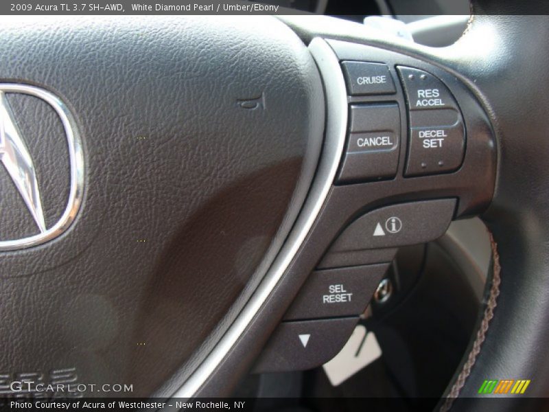 White Diamond Pearl / Umber/Ebony 2009 Acura TL 3.7 SH-AWD