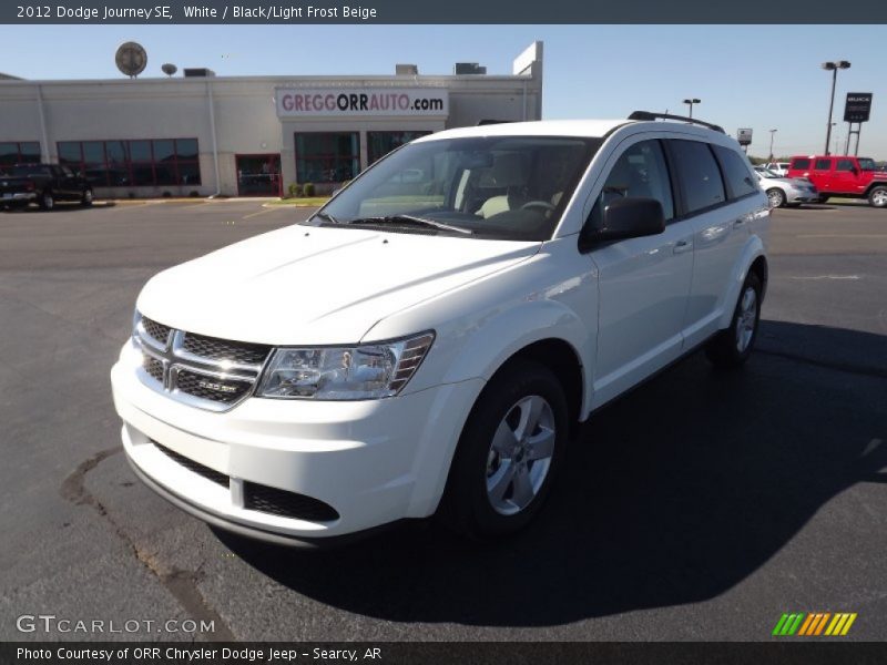 White / Black/Light Frost Beige 2012 Dodge Journey SE