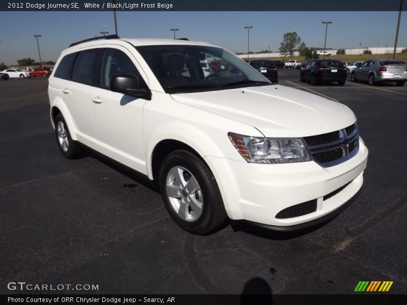 White / Black/Light Frost Beige 2012 Dodge Journey SE