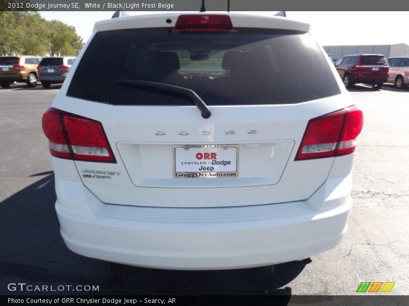 White / Black/Light Frost Beige 2012 Dodge Journey SE