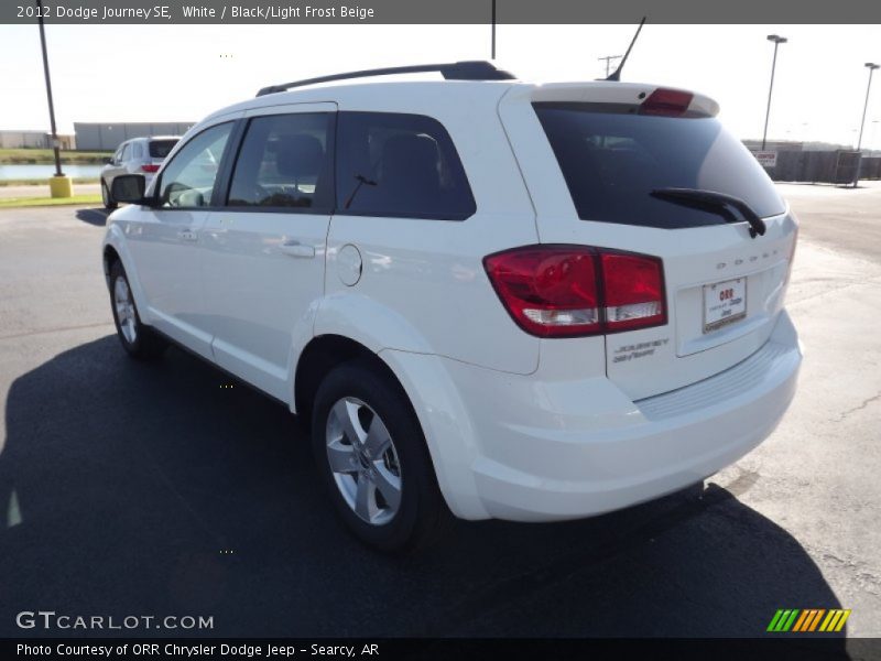 White / Black/Light Frost Beige 2012 Dodge Journey SE