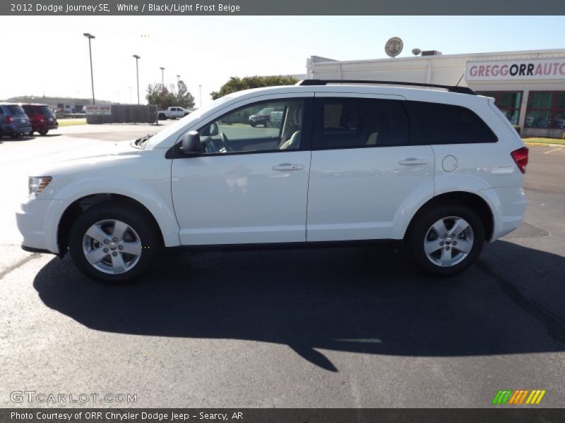 White / Black/Light Frost Beige 2012 Dodge Journey SE