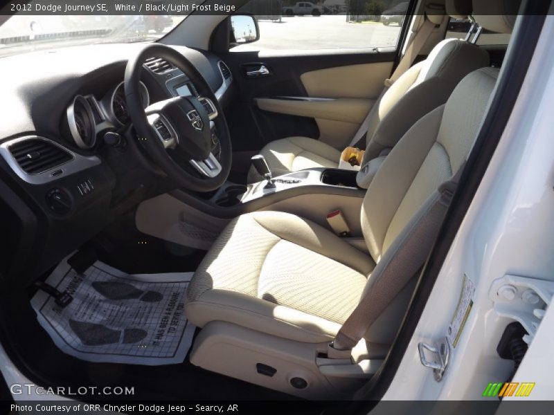 White / Black/Light Frost Beige 2012 Dodge Journey SE