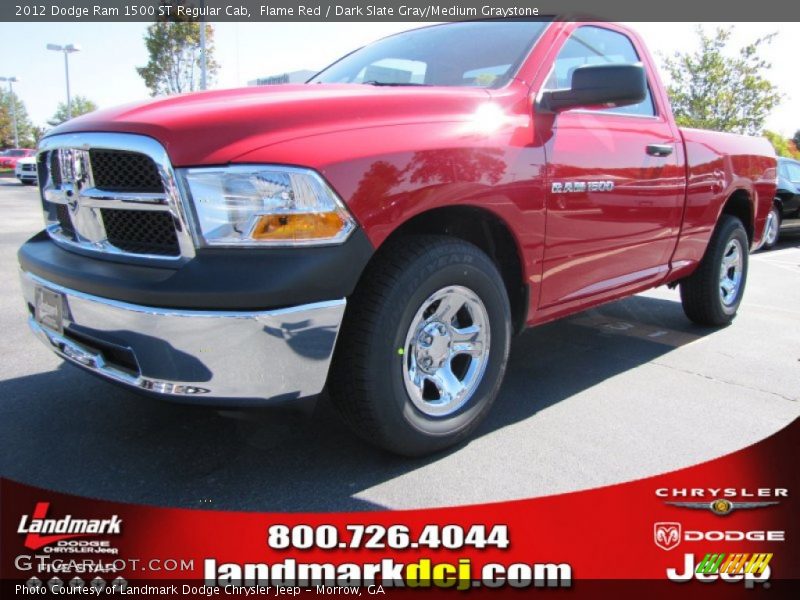 Flame Red / Dark Slate Gray/Medium Graystone 2012 Dodge Ram 1500 ST Regular Cab