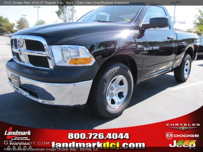 Black / Dark Slate Gray/Medium Graystone 2012 Dodge Ram 1500 ST Regular Cab