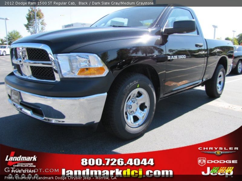 Black / Dark Slate Gray/Medium Graystone 2012 Dodge Ram 1500 ST Regular Cab