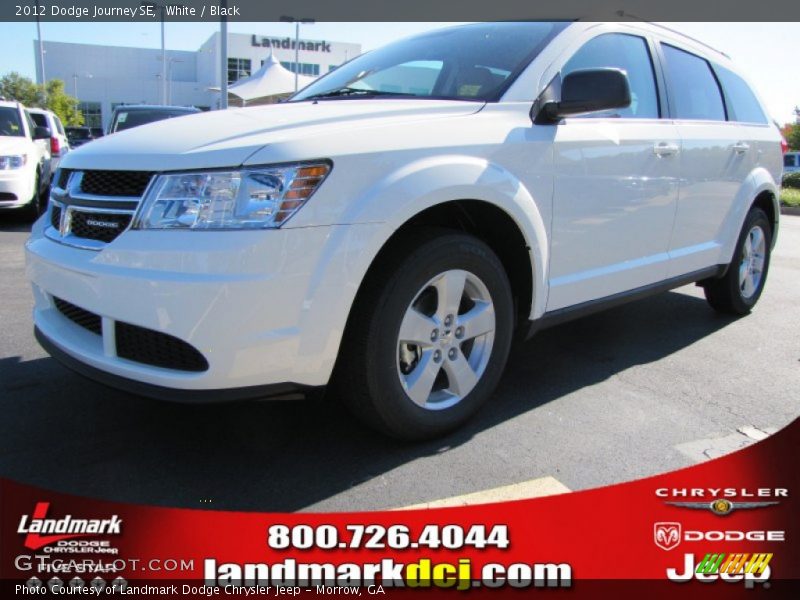 White / Black 2012 Dodge Journey SE