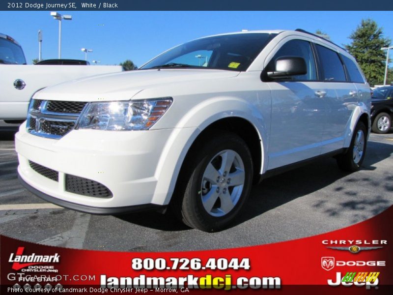 White / Black 2012 Dodge Journey SE