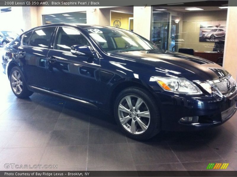 Black Sapphire Pearl / Black 2008 Lexus GS 350 AWD