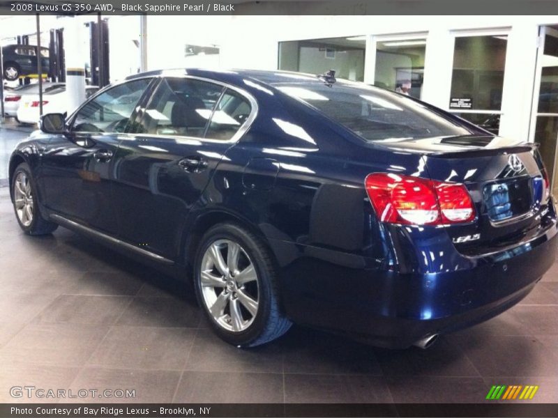 Black Sapphire Pearl / Black 2008 Lexus GS 350 AWD