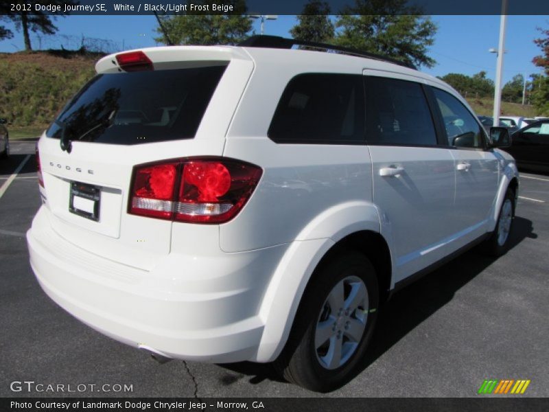 White / Black/Light Frost Beige 2012 Dodge Journey SE