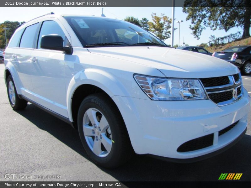 White / Black/Light Frost Beige 2012 Dodge Journey SE