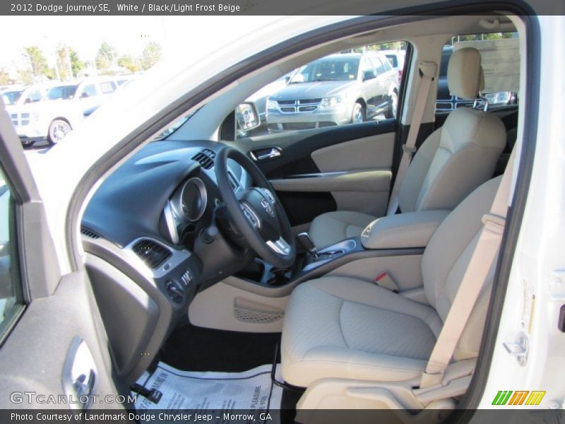 White / Black/Light Frost Beige 2012 Dodge Journey SE