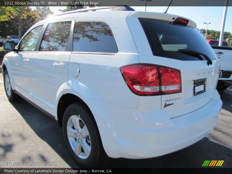 White / Black/Light Frost Beige 2012 Dodge Journey SE