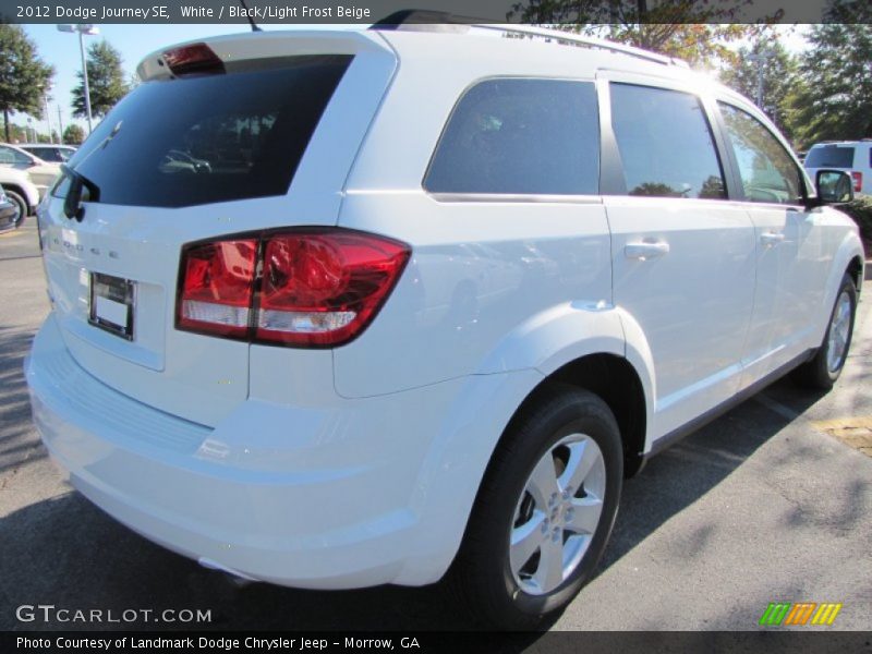 White / Black/Light Frost Beige 2012 Dodge Journey SE
