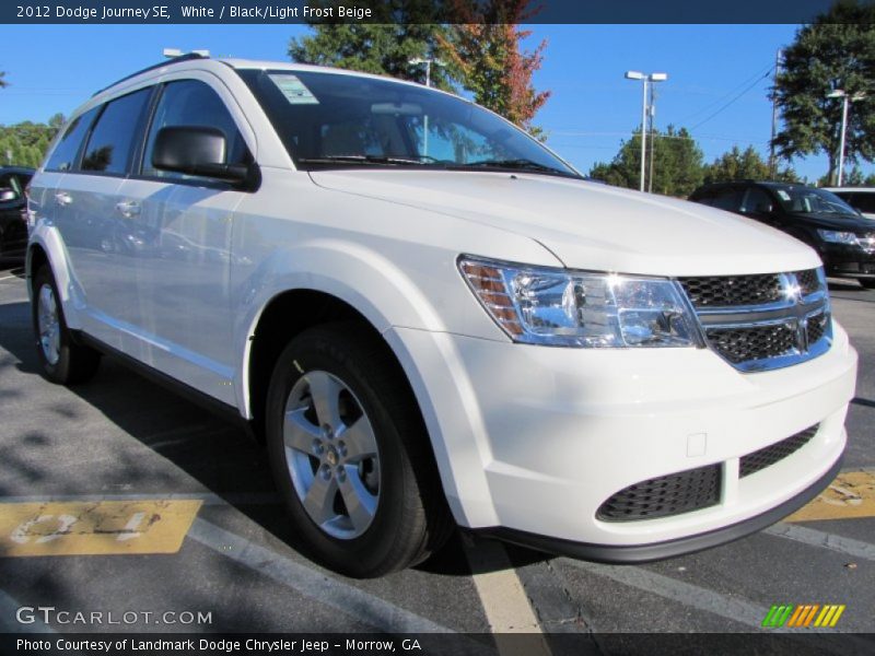 White / Black/Light Frost Beige 2012 Dodge Journey SE