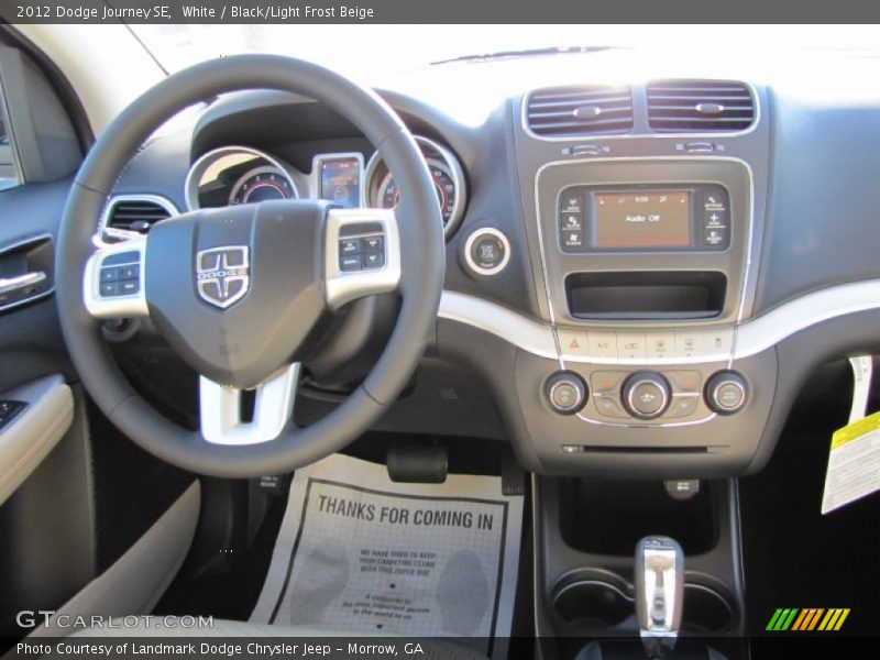 White / Black/Light Frost Beige 2012 Dodge Journey SE