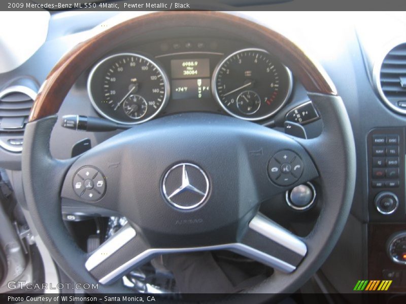 Pewter Metallic / Black 2009 Mercedes-Benz ML 550 4Matic