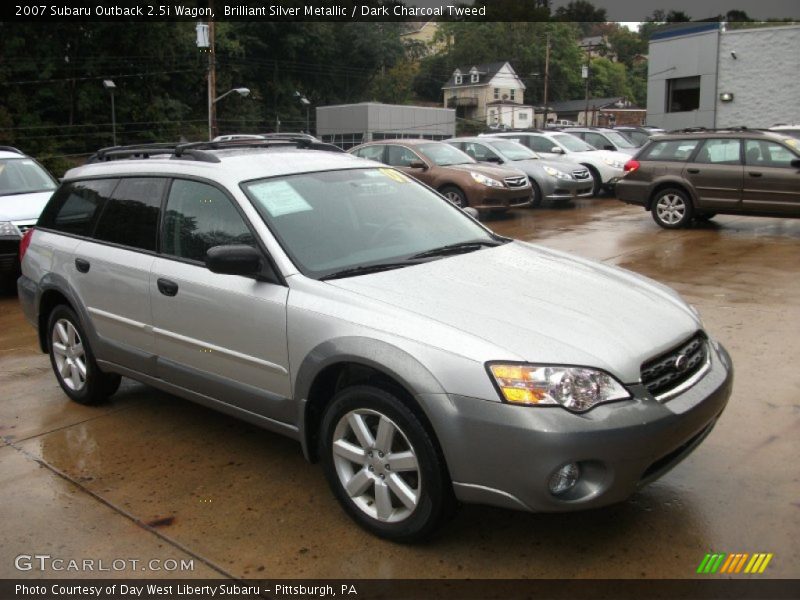 Brilliant Silver Metallic / Dark Charcoal Tweed 2007 Subaru Outback 2.5i Wagon