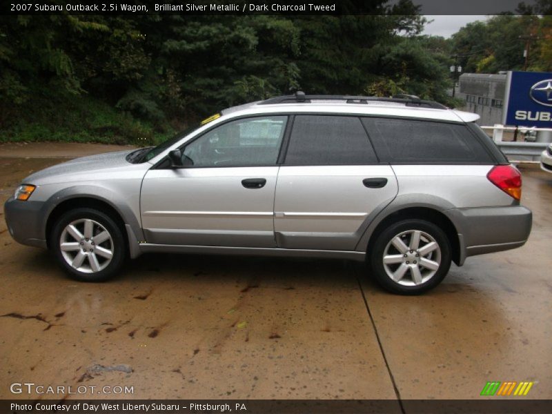 Brilliant Silver Metallic / Dark Charcoal Tweed 2007 Subaru Outback 2.5i Wagon