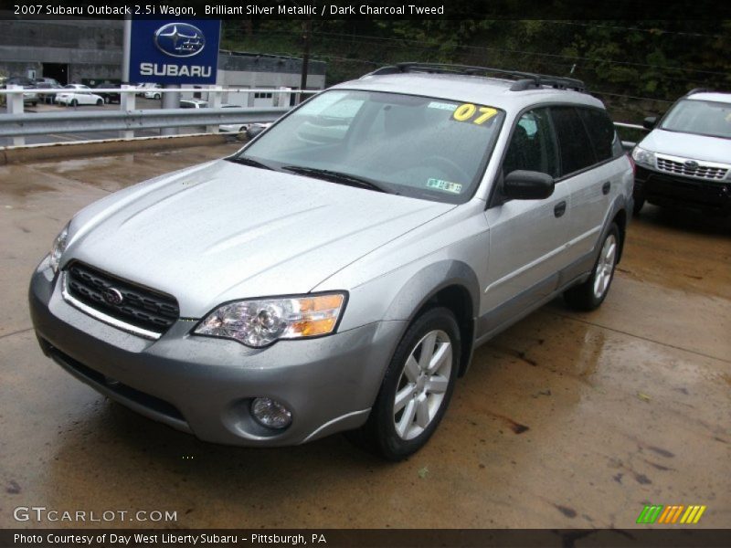 Brilliant Silver Metallic / Dark Charcoal Tweed 2007 Subaru Outback 2.5i Wagon