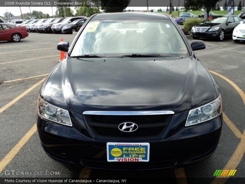 Deepwater Blue / Gray 2008 Hyundai Sonata GLS