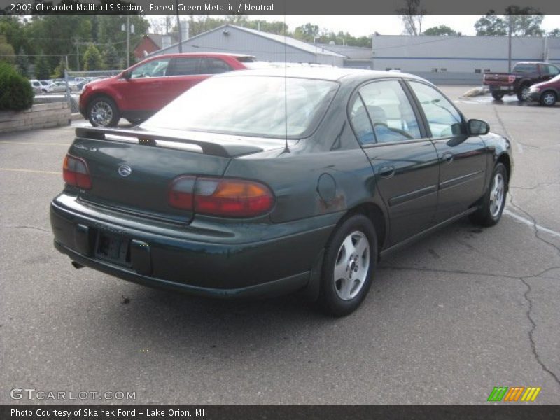 Forest Green Metallic / Neutral 2002 Chevrolet Malibu LS Sedan