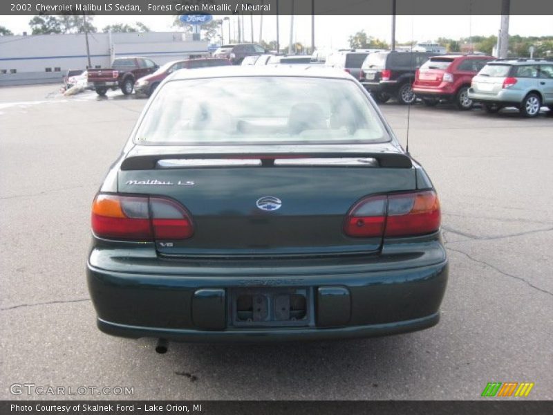 Forest Green Metallic / Neutral 2002 Chevrolet Malibu LS Sedan