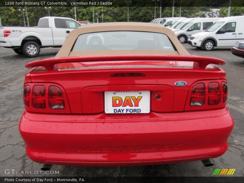 Vermillion Red / Saddle 1998 Ford Mustang GT Convertible