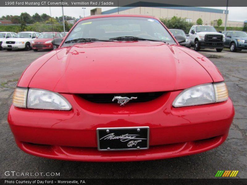 Vermillion Red / Saddle 1998 Ford Mustang GT Convertible