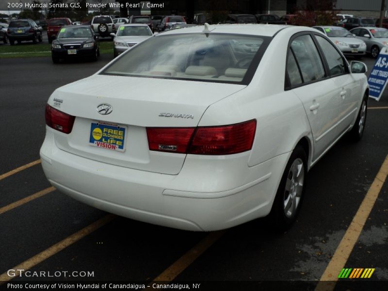 Powder White Pearl / Camel 2009 Hyundai Sonata GLS