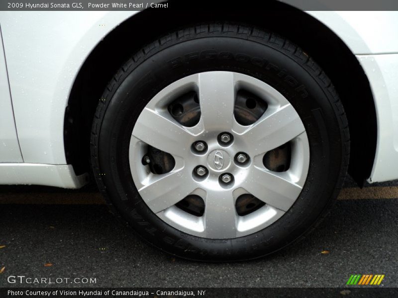 Powder White Pearl / Camel 2009 Hyundai Sonata GLS