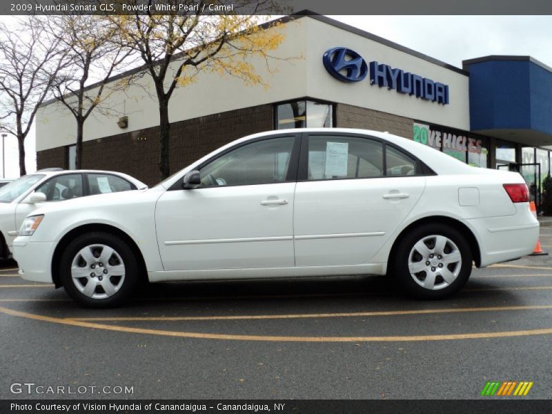 Powder White Pearl / Camel 2009 Hyundai Sonata GLS