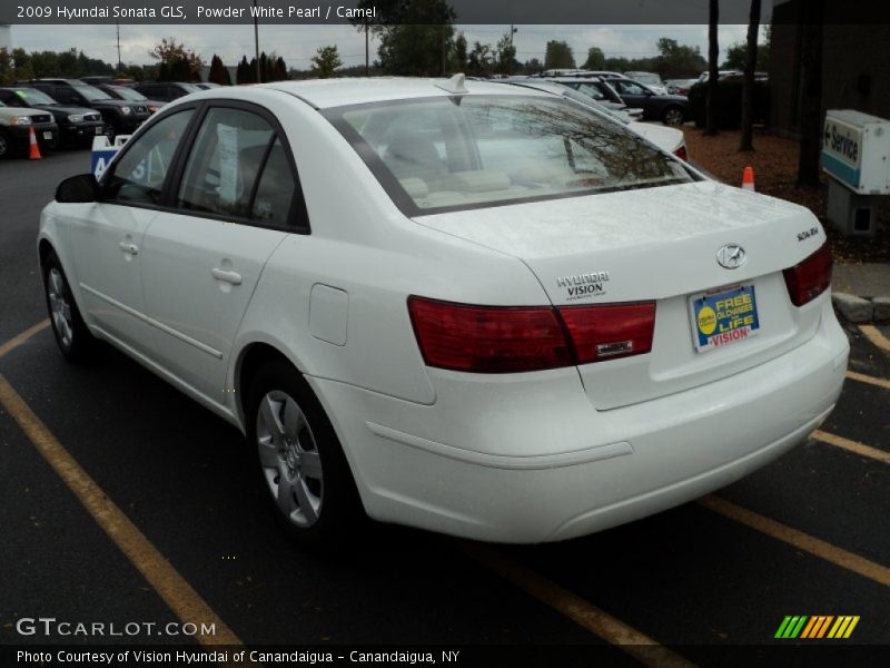 Powder White Pearl / Camel 2009 Hyundai Sonata GLS