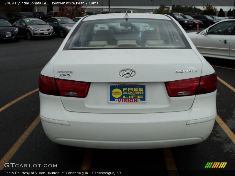 Powder White Pearl / Camel 2009 Hyundai Sonata GLS
