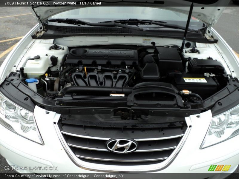 Powder White Pearl / Camel 2009 Hyundai Sonata GLS