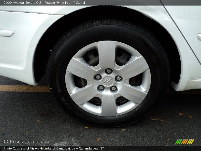 Powder White Pearl / Camel 2009 Hyundai Sonata GLS