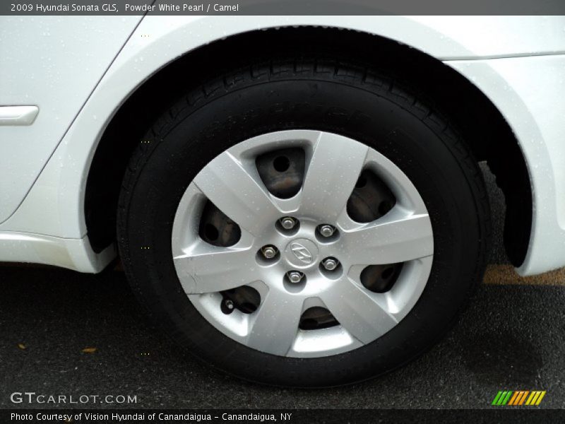 Powder White Pearl / Camel 2009 Hyundai Sonata GLS