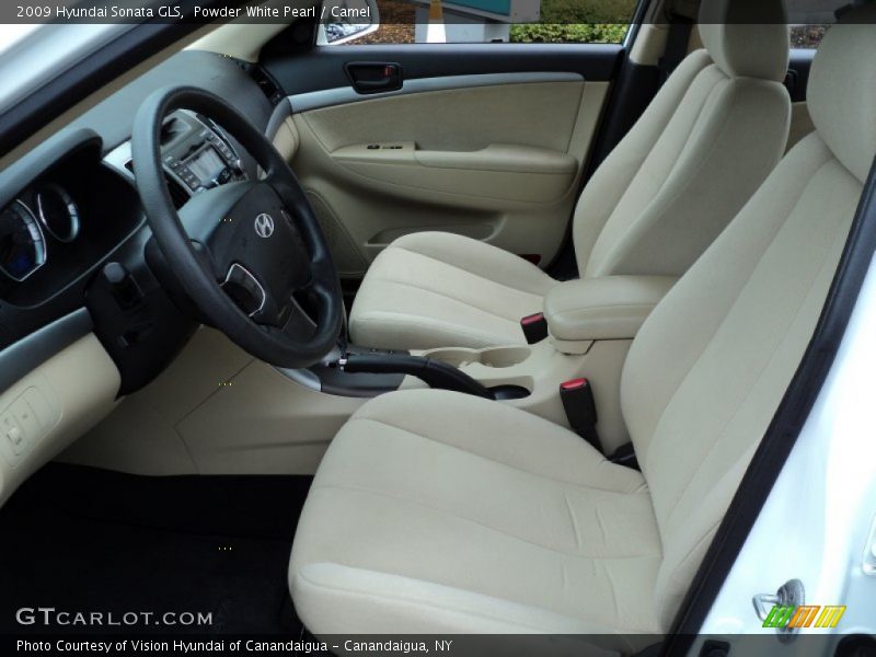 Powder White Pearl / Camel 2009 Hyundai Sonata GLS