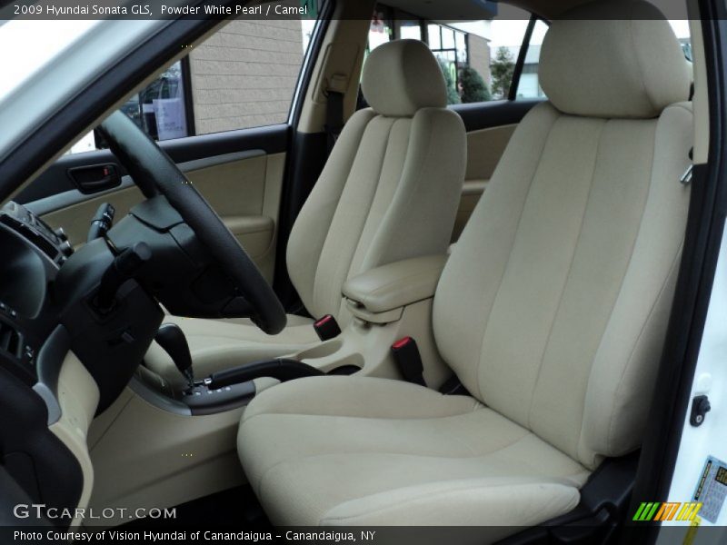 Powder White Pearl / Camel 2009 Hyundai Sonata GLS